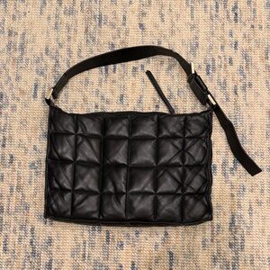 Allsaints Black Quilted Leather Shoulder Bag
